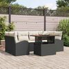 vidaXL Ensemble de canap&eacute; de jardin 7 pcs Noir Poly rotin