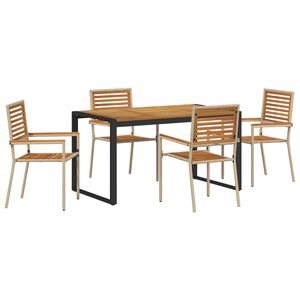 vidaXL Ensemble de salle &agrave; manger pour jardin 5 pcs Beige et Marron