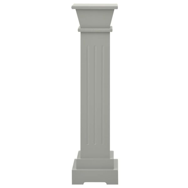 vidaXL Support pilier classique carr&eacute; pour plantes Gris 17x17x66cm MDF