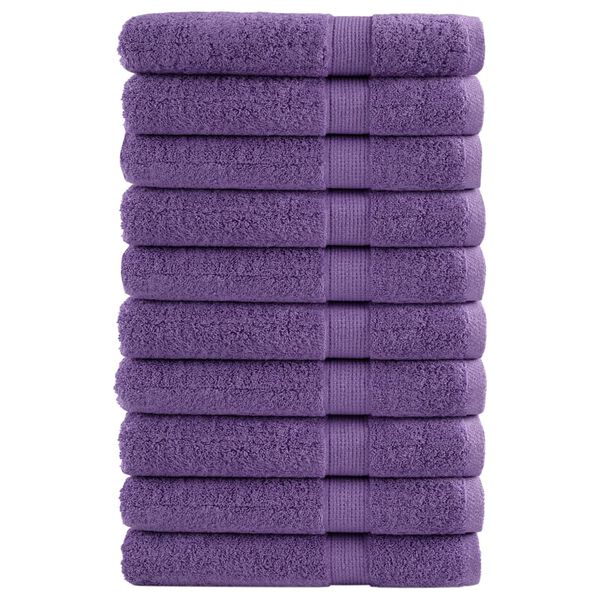 vidaXL Serviettes de qualité supérieure SOLUND 10 pcs violet 600 g/m²
