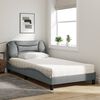 vidaXL Lit avec matelas Hvar gris clair 100x200 cm tissu