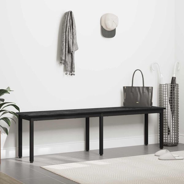 vidaXL banc Ch&ecirc;ne noir 160 x 35 x 45 cm Bois d'ing&eacute;nierie