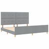vidaXL Cadre de lit avec t&ecirc;te de lit Gris clair 200 x 200 cm tissu