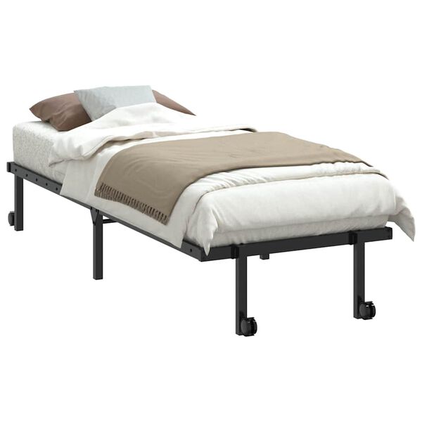 vidaXL Cadre de lit sans matelas pliable noir 80x200 cm acier