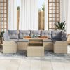 vidaXL Ensemble de canap&eacute; de jardin 8 pcs Beige Poly rotin