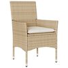 vidaXL Ensemble &agrave; manger de jardin et coussins 11pcs beige rotin verre