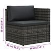 vidaXL Salon de jardin 5 pcs avec coussins R&eacute;sine tress&eacute;e Gris