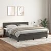 vidaXL Sommier &agrave; lattes de lit et matelas Gris fonc&eacute; 160x200cm Velours