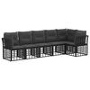 vidaXL Ensemble de canap&eacute; de jardin 6 pc Noir polyrotin