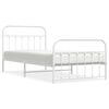 vidaXL Cadre de lit m&eacute;tal sans matelas et pied de lit blanc 107x203 cm