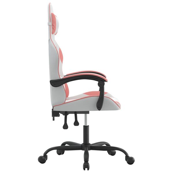 vidaXL Chaise de jeu Blanc et rose Similicuir