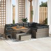 vidaXL Ensemble de canap&eacute; de jardin avec coussin 12 pcs Gris