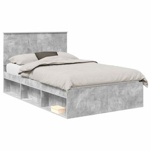 vidaXL Cadre de lit B&eacute;ton 120 x 200 cm Bois de pin massif
