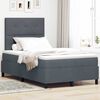 vidaXL Lit &agrave; ressort LED avec matelas Gris fonc&eacute; 120 x 200 cm tissu