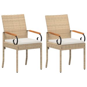 vidaXL Chaises de jardin 2 pc Beige et blanc cr&egrave;me