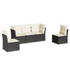 vidaXL Salon de jardin 5 pcs avec coussins noir r&eacute;sine tress&eacute;e