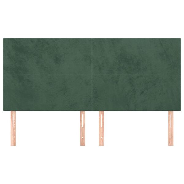 vidaXL T&ecirc;te de lit Vert fonc&eacute; 200x5x118/128 cm Velours