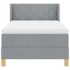 vidaXL Lit &agrave; ressorts avec matelas Gris clair 200 x 90 cm tissu