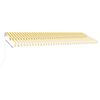 vidaXL Auvent manuel rétractable avec LED 500x350 cm Jaune et blanc