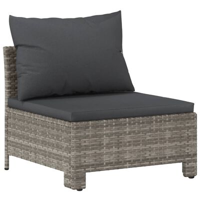 vidaXL Salon de jardin 6 pcs avec coussins Gris Résine tressée