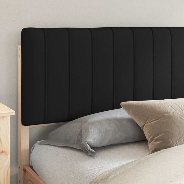 vidaXL Cadre de lit avec t&ecirc;te de lit rembourr&eacute;e Noir 200 x 200 cm