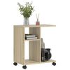 vidaXL Table d'appoint avec roues chêne sonoma bois d'ingénierie