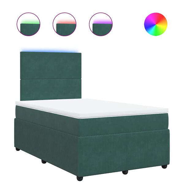 vidaXL Sommier &agrave; lattes de lit avec matelas vert fonc&eacute; 120x190 cm