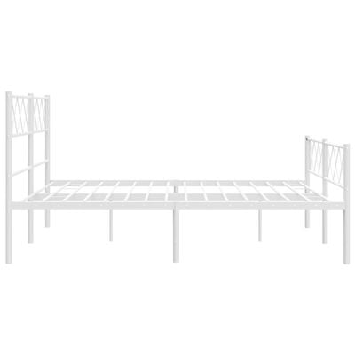 vidaXL Cadre de lit métal sans matelas et pied de lit blanc 140x200 cm