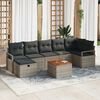 vidaXL Ensemble de canap&eacute; de jardin avec coussin 8 pcs Gris Poly rotin
