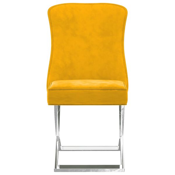 vidaXL Chaises &agrave; manger lot de 4 Jaune moutarde Velours