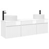 vidaXL Ensemble d'armoire de salle de bain 3 pc Blanc brillant