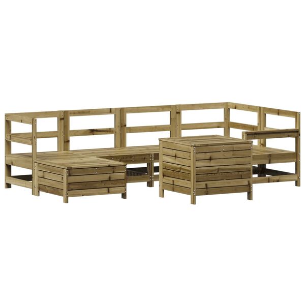 vidaXL Salon de jardin 7 pcs bois de pin impr&eacute;gn&eacute;