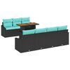 vidaXL Ensemble de salle &agrave; manger pour jardin 8 pcs Noir et Sarcelle