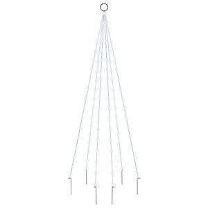 vidaXL Sapin de No&euml;l sur m&acirc;t de drapeau 108 LED Blanc froid 180 cm