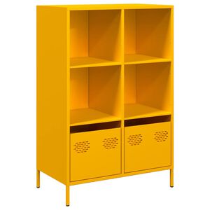 vidaXL Buffet haut jaune moutarde 68x39x103,5 cm acier
