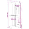 vidaXL Buffet haut Sonoma gris 69,5x34x180 cm Bois d'ing&eacute;nierie