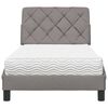 vidaXL Lit avec matelas taupe 90x200 cm tissu