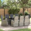 vidaXL Ensemble de salle &agrave; manger pour jardin 9 pcs Gris polyrotin