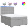 vidaXL Sommier &agrave; lattes de lit avec matelas Gris clair 160x200cm Tissu