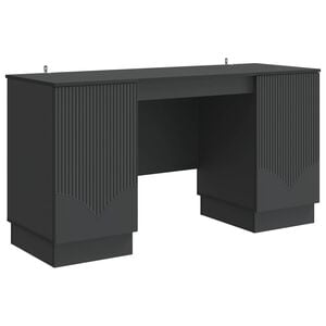 vidaXL Bureau avec &eacute;tag&egrave;re Noir 142,5 x 50 x 75 cm Bois d'ing&eacute;nierie