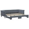 vidaXL Lit de jour avec gigogne sans matelas gris fonc&eacute; 90x200 cm