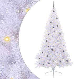 vidaXL Sapin de No&euml;l artificiel Blanc 240 cm PVC et Acier