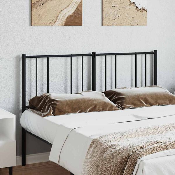 vidaXL T&ecirc;te de lit m&eacute;tal noir 160 cm
