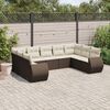vidaXL Salon de jardin avec coussins 9 pcs marron r&eacute;sine tress&eacute;e