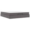 vidaXL Cadre de lit avec matelas avec matelas 2 pcs Gris PVC