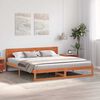 vidaXL Cadre de lit avec t&ecirc;te de lit Brun cire 180 x 200 cm Pin massif