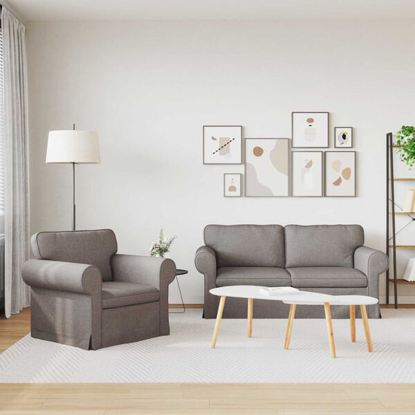 vidaXL Canap&eacute; 2 pcs Taupe