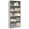 vidaXL Biblioth&egrave;que gris b&eacute;ton 80x24x176 cm bois d'ing&eacute;nierie