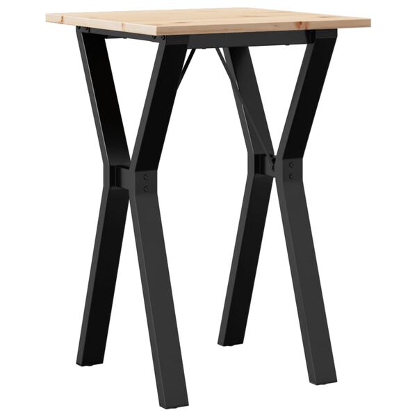 vidaXL Table &agrave; manger cadre en Y 50x50x75 cm bois de pin massif acier