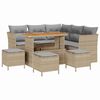 vidaXL Ensemble de canap&eacute; de jardin 9 pc Beige polyrotin